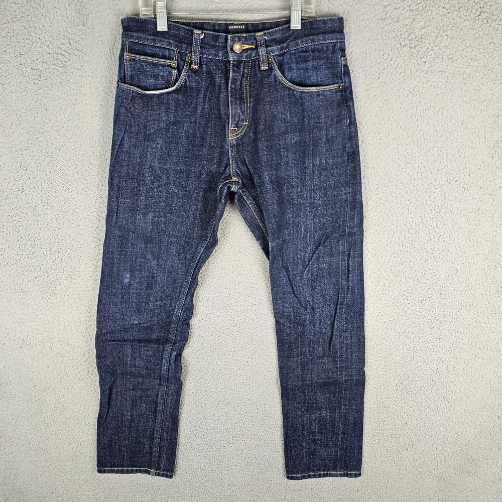 Goodale Selvedge Jeans Mens 31 Blue Denim Pockets Skinny Leg Dark Wash Slim Fit